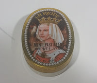 1980s Troubat Flavigny La Reine de Flavign Mint Pastilles Hard Candy Tin top Plastic base 1 3/4 oz - Treasure Valley Antiques & Collectibles