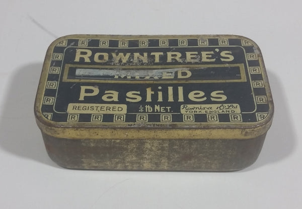 Rare Antique 1930s Rowntree's Mixed Pastilles Tin 1/4 lb Net. York England - Treasure Valley Antiques & Collectibles