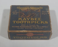 Rare Vintage Kaybee unique flat-style toothpicks Box - Keenan Woodenware - Box is Full - Treasure Valley Antiques & Collectibles