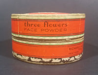 Antique 1920s Art Nouveau Three Flowers Face Powder Box Cardboard Container - Treasure Valley Antiques & Collectibles