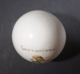 1970s Holly Hobbie "Enjoy a quiet moment now and then" Porcelain Ceramic Egg - Treasure Valley Antiques & Collectibles