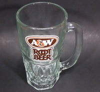 1970s A & W Root Beer Logo 6 7/8" Clear Glass Mug - Treasure Valley Antiques & Collectibles