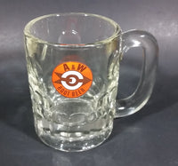 1961-1968 A & W Allen & Wright Soda Pop Beverage 4 1/4" Clear Glass Root Beer Mug - Treasure Valley Antiques & Collectibles