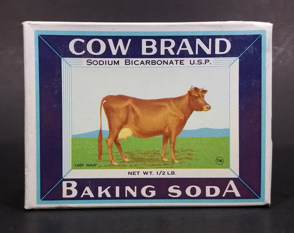 1950s Cow Brand "Lady Maud" Sodium Bicarbonate U.S.P. 1/2 Lb Baking Soda Box - Never Opened - Treasure Valley Antiques & Collectibles