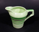 Vintage Jaded Green Striped Creamer Made in England Silver Trimmed and Numbered - Treasure Valley Antiques & Collectibles