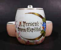 Antique Porcelain Lustreware "A Present" Triple Egg Coddler - Treasure Valley Antiques & Collectibles