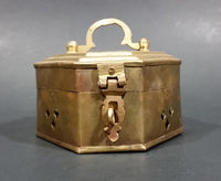 Vintage Diamond Shaped Hammered Brass Cricket Box w/ Handle (Wedding Ring bearer box) - Treasure Valley Antiques & Collectibles