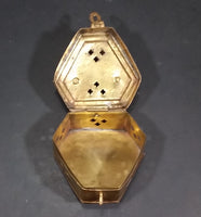 Vintage Diamond Shaped Hammered Brass Cricket Box w/ Handle (Wedding Ring bearer box) - Treasure Valley Antiques & Collectibles