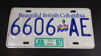 1997 Beautiful British Columbia White with Blue Letters Vehicle License Plate - Treasure Valley Antiques & Collectibles