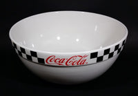 2002 Gibson Coca-Cola Coke White with Black Checkered Retro Style Large 10 1/2" Mixing Bowl - Treasure Valley Antiques & Collectibles