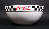 2002 Gibson Coca-Cola Coke White with Black Checkered Retro Style Large 10 1/2" Mixing Bowl - Treasure Valley Antiques & Collectibles