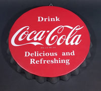 Drink Coca-Cola Coke 14" Bottle Cap Sign "Delicious and Refreshing" Reg. U.S. Pat. Off. - Treasure Valley Antiques & Collectibles