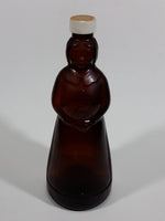 Vintage Late 1970s Mrs Butterworth Amber Glass Syrup Bottle No Label - White lid - Treasure Valley Antiques & Collectibles