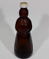 Vintage Late 1970s Mrs Butterworth Amber Glass Syrup Bottle No Label - White lid - Treasure Valley Antiques & Collectibles