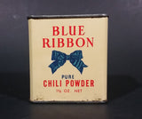 Vintage Blue Ribbon Limited Pure Chili Powder 1 1/2 oz Tin - has product - Vancouver Winnipeg Toronto - Treasure Valley Antiques & Collectibles