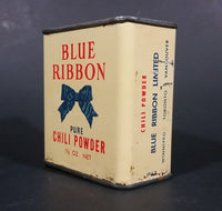 Vintage Blue Ribbon Limited Pure Chili Powder 1 1/2 oz Tin - has product - Vancouver Winnipeg Toronto - Treasure Valley Antiques & Collectibles