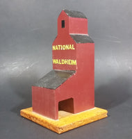 "National Waldheim" Saskatchewan CN Railway Grain Storage Elevator Wood Folk Art Model - Treasure Valley Antiques & Collectibles