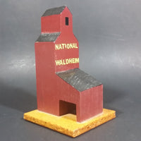 "National Waldheim" Saskatchewan CN Railway Grain Storage Elevator Wood Folk Art Model - Treasure Valley Antiques & Collectibles