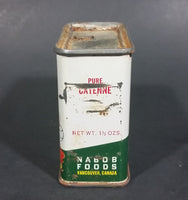 1950s Nabob Foods Vancouver Pure Cayenne Pepper Powder Spice Tin - Still has product inside - Treasure Valley Antiques & Collectibles