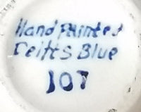 Vintage Handpainted Delfts Blue 107 Miniature Floral Decor Round Bulb Vase - Treasure Valley Antiques & Collectibles