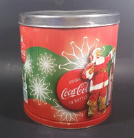 2008 Coca-Cola Coke Soda Beverage Scenes of Santa Flavored Popcorn 9 1/4" Tall Tin Canister - Treasure Valley Antiques & Collectibles
