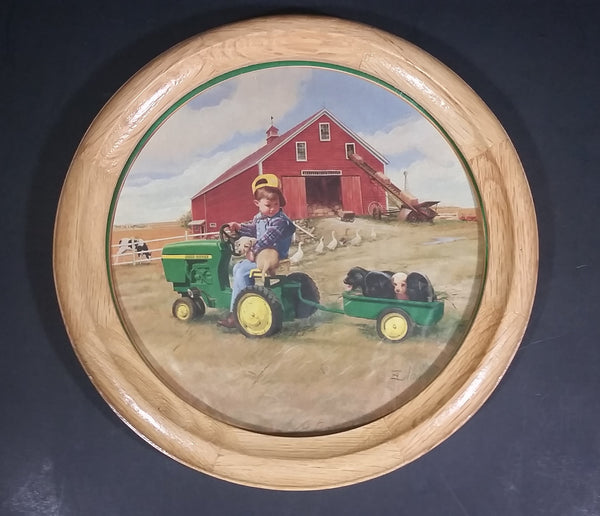John Deere "Donald Zolan" Little Farmhands Wood Framed Picture - Treasure Valley Antiques & Collectibles