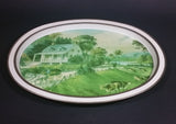 Vintage Currier and Ives "The American Homestead - Summer" Print Oval Tray - Treasure Valley Antiques & Collectibles
