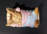 1970s Pepiware "Dreamy" Bunny Rabbit Sleeping In The Bed - England - Treasure Valley Antiques & Collectibles