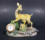 Vintage Mira Quartz Decorative Mother Deer and Baby Fawn Mantle Desk Clock - Treasure Valley Antiques & Collectibles