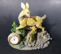 Vintage Mira Quartz Decorative Mother Deer and Baby Fawn Mantle Desk Clock - Treasure Valley Antiques & Collectibles