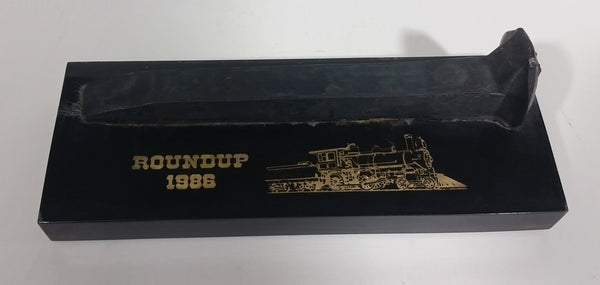 CP Rail Canadian Pacific Railway 1986 Roundup Rail Spike in Lucite - Treasure Valley Antiques & Collectibles