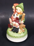 Vintage Hummel Style Bavarian German Boy and Girl Ceramic Rotating Music Box - Treasure Valley Antiques & Collectibles