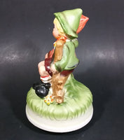 Vintage Hummel Style Bavarian German Boy and Girl Ceramic Rotating Music Box - Treasure Valley Antiques & Collectibles