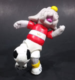 1980s Ganz Moveable Wrinkle Grey Dog Soccer Player Character PVC Figurine - Treasure Valley Antiques & Collectibles