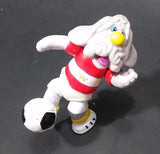 1980s Ganz Moveable Wrinkle Grey Dog Soccer Player Character PVC Figurine - Treasure Valley Antiques & Collectibles