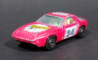 1980s Yatming Hot Pink Porsche 928 Flystone #34 Super Runner Die Cast Toy Car No. 1034 - Treasure Valley Antiques & Collectibles