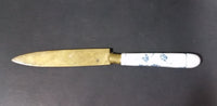 Antique Uchatius Bronce German Bronze Blade Blue & White Porcelain Handle Fruit Knife - Treasure Valley Antiques & Collectibles