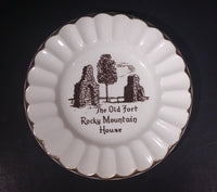 Vintage "The Old Fort" Rocky Mountain House 22K Gold Trim Ashtray - Treasure Valley Antiques & Collectibles