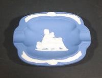 Vintage Wedgewood Style Jasperware Blue Cameo Pin/Ash Tray - Treasure Valley Antiques & Collectibles