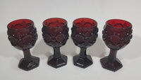 Vintage Avon Cape Cod Collection Ruby Red Water Goblets Set of 4 - Treasure Valley Antiques & Collectibles