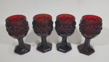 Vintage Avon Cape Cod Collection Ruby Red Water Goblets Set of 4 - Treasure Valley Antiques & Collectibles