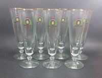 Vintage Rare 1960s or 1970s RCMP Crest 8 1/2" Tall Beer Pilsner Clear Glasses Set of 7 - Treasure Valley Antiques & Collectibles