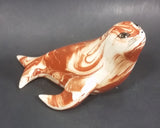 Ceramitique Alaska Clay Ceramic Brown Swirl Seal Figurine - Signed Carol - Treasure Valley Antiques & Collectibles