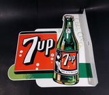 Rare Vintage Style Large 7-Up 7up Seven-Up Soda Pop Double Sided Porcelain Metal Sign - Treasure Valley Antiques & Collectibles