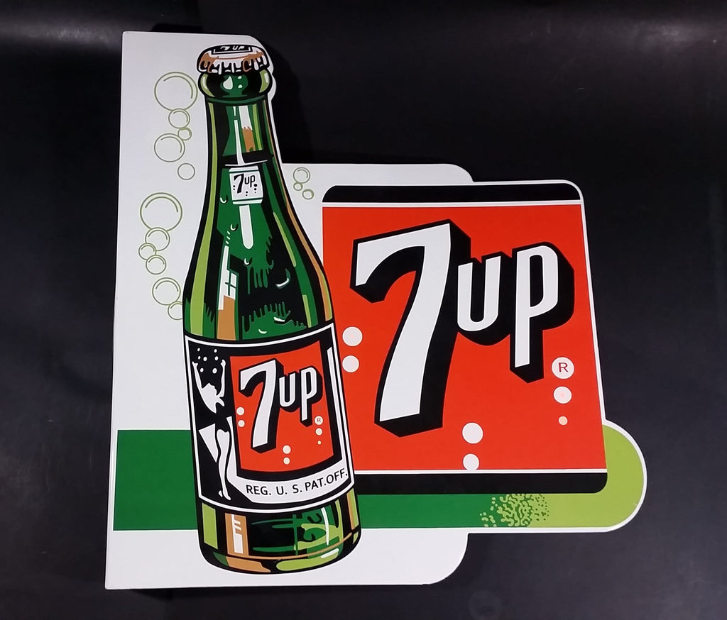 Rare Vintage Style Large 7-Up 7up Seven-Up Soda Pop Double Sided Porce ...