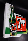 Rare Vintage Style Large 7-Up 7up Seven-Up Soda Pop Double Sided Porcelain Metal Sign - Treasure Valley Antiques & Collectibles