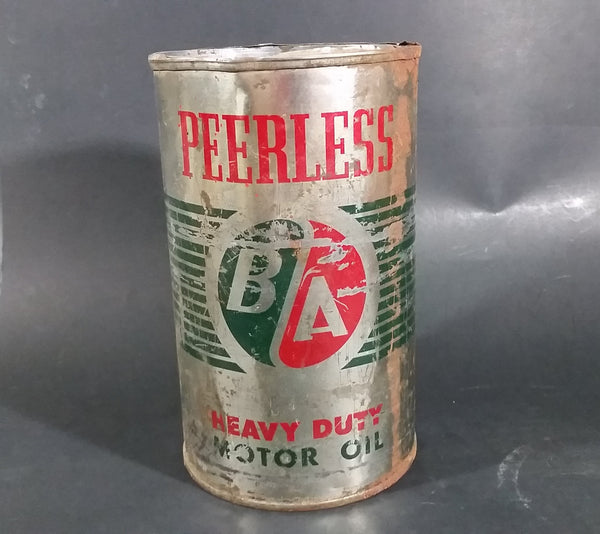 Vintage BA Peerless British American Heavy Duty Motor Oil 1 Imperial Quart Can - Treasure Valley Antiques & Collectibles