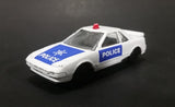 1980s Zee Zylmex Toyota MR2 White and Blue Police Car No. D81 Emergency Die Cast Toy Vehicle - Treasure Valley Antiques & Collectibles