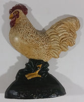 Antique Metalware Painted Cast Iron Chicken Rooster Door Stop - Treasure Valley Antiques & Collectibles