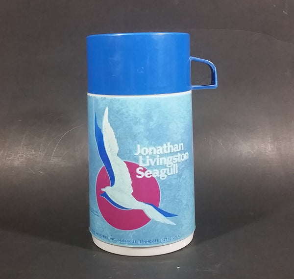 1973 Jonathan Livingston Seagull a Story by Robert Bach Aladdin Blue Drink Lunchbox Thermos - Treasure Valley Antiques & Collectibles